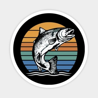 Retro Salmon Jumping Magnet